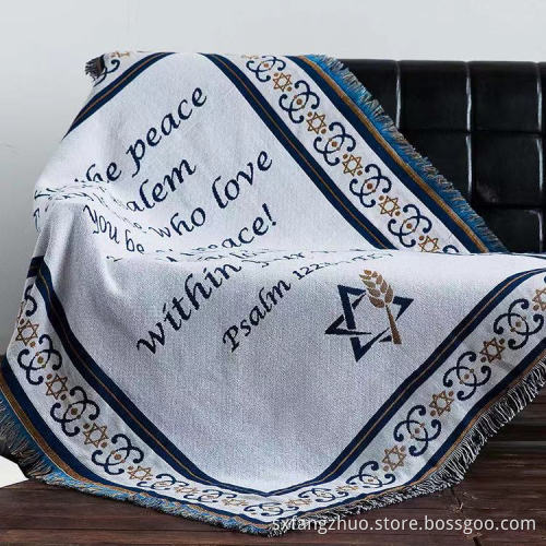 big sale promotion 100%polyester waterproof military flannel bible verse blanket
